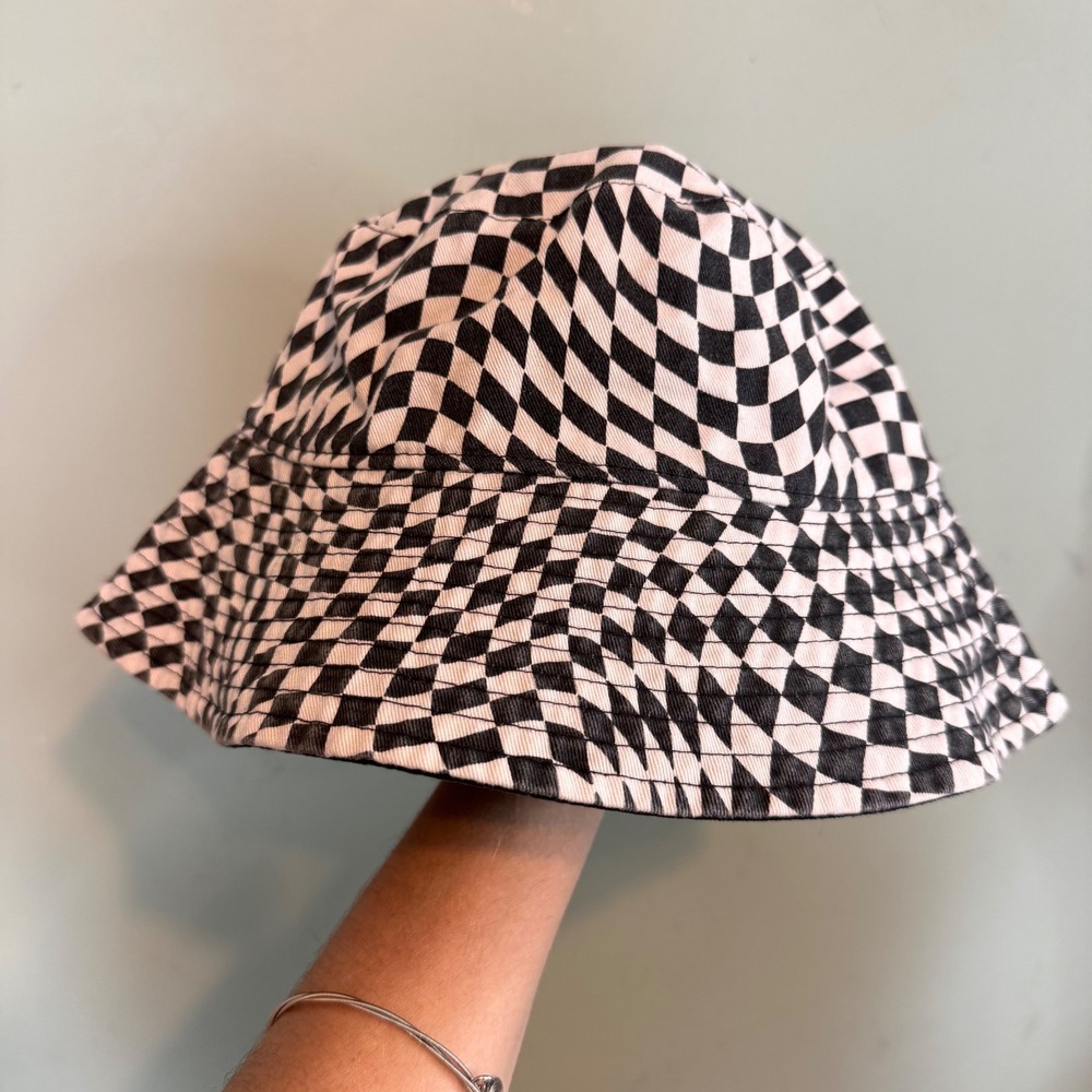 Wild Fable Warp Checkered Bucket Hat Black White Streetwear Accessory OS
